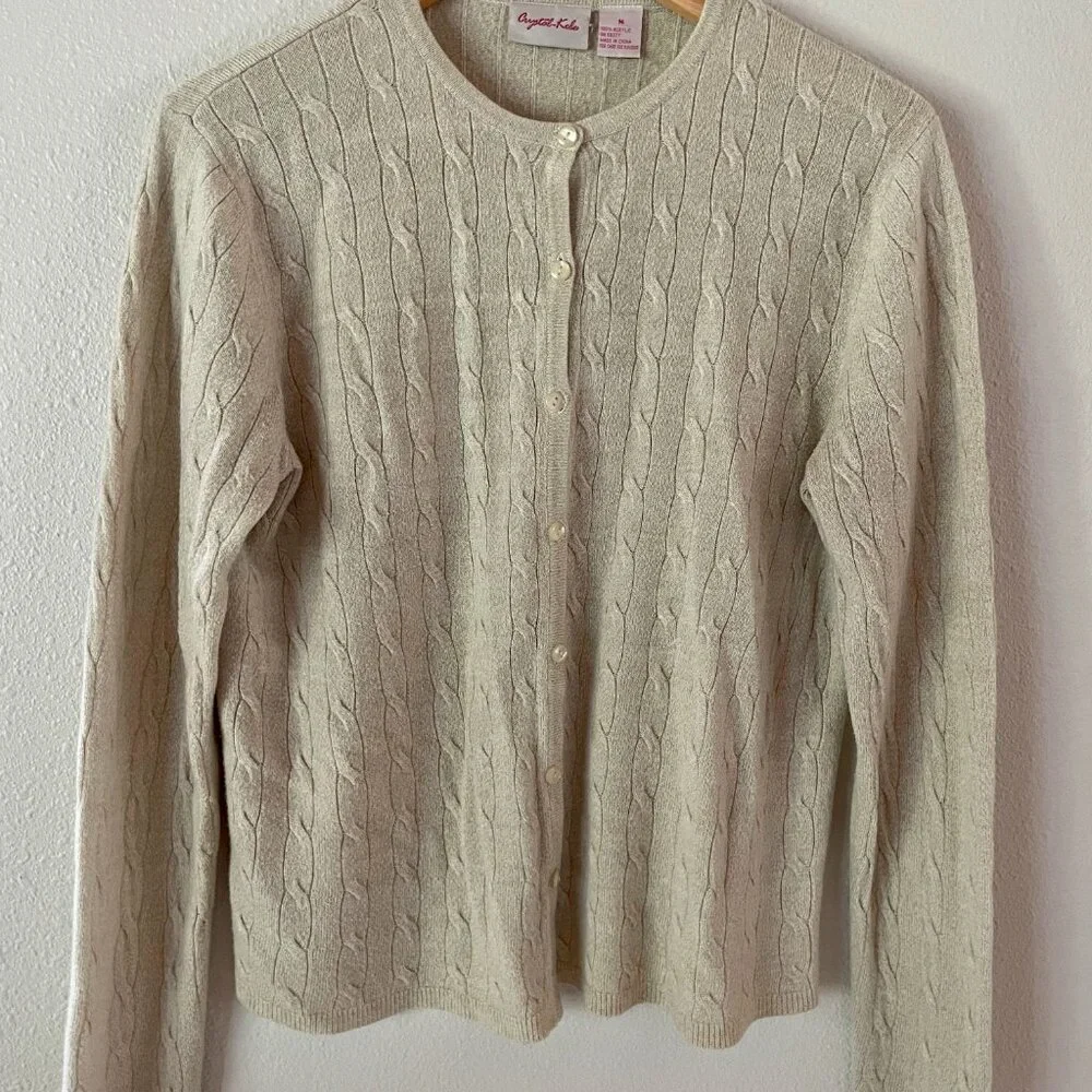 Crystal-Kobe crewneck, cardigan‎ sweater, size M